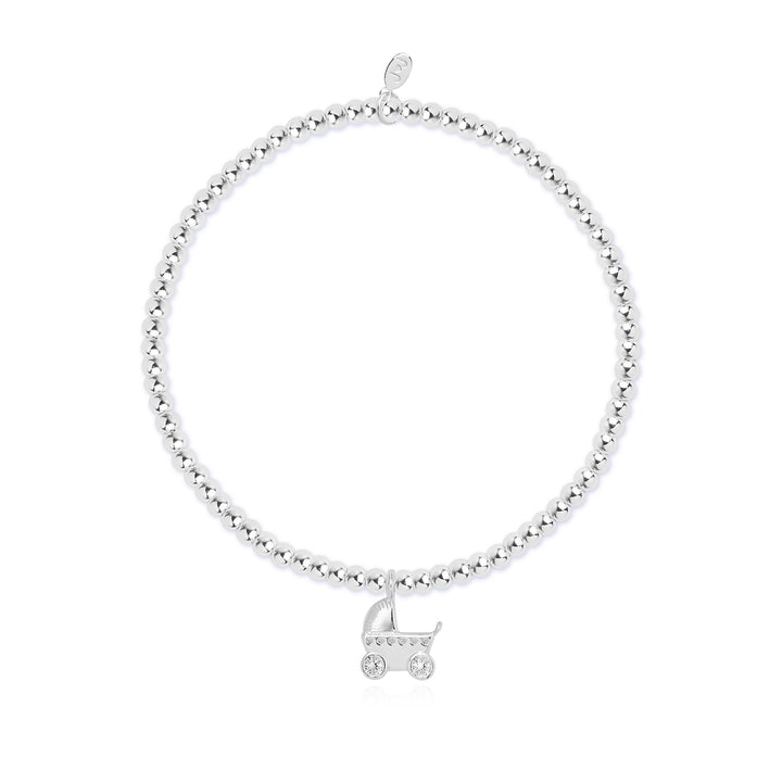 Silver baby bracelet from Joma Jewellery featuring a delicate charm, designed for newborns and infants.