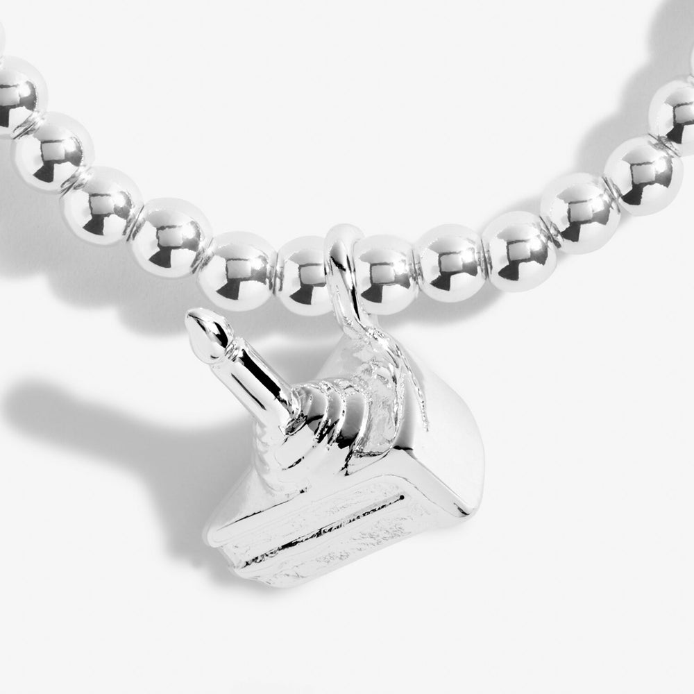 Joma Jewellery A Little Happiest Of Birthdays bracelet with gold-tone charm and delicate chain, perfect for celebrating birthdays