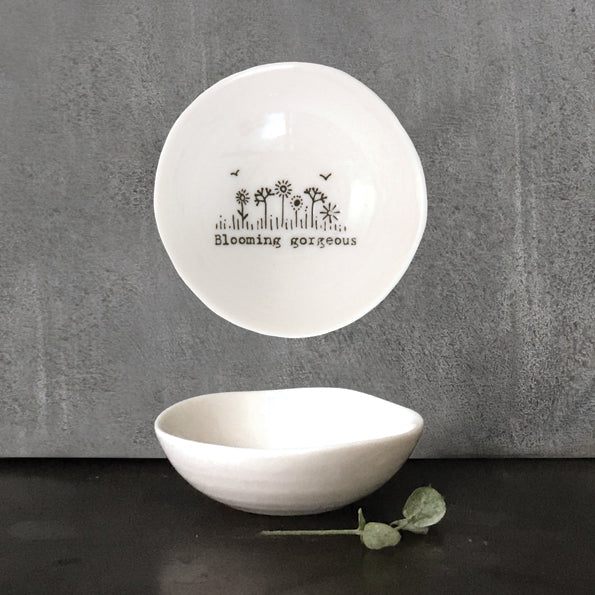 Small wobbly ceramic bowl by East of India, Blooming Gorgeous collection, with a rustic, handcrafted appearance from Cornucopia Home and Gift.