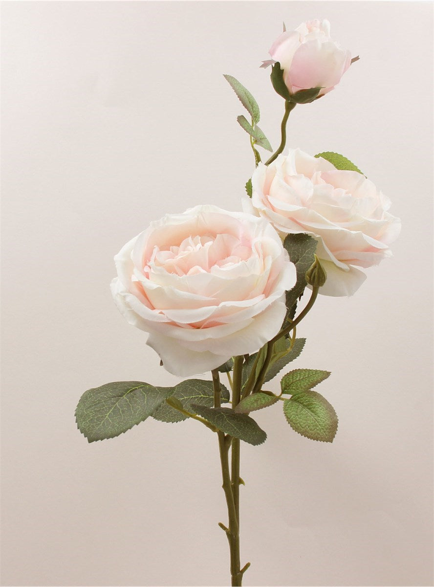 Pale pink triple rose spray by Gisela Graham, decorative floral arrangement from Cornucopia Worcester, with vibrant roses and greenery.