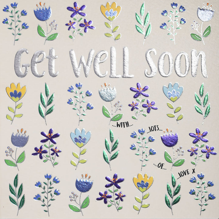 Get Well Soon flowers arrangement by Wendy Jones-Blackett featuring colorful blooms in a decorative gift display.