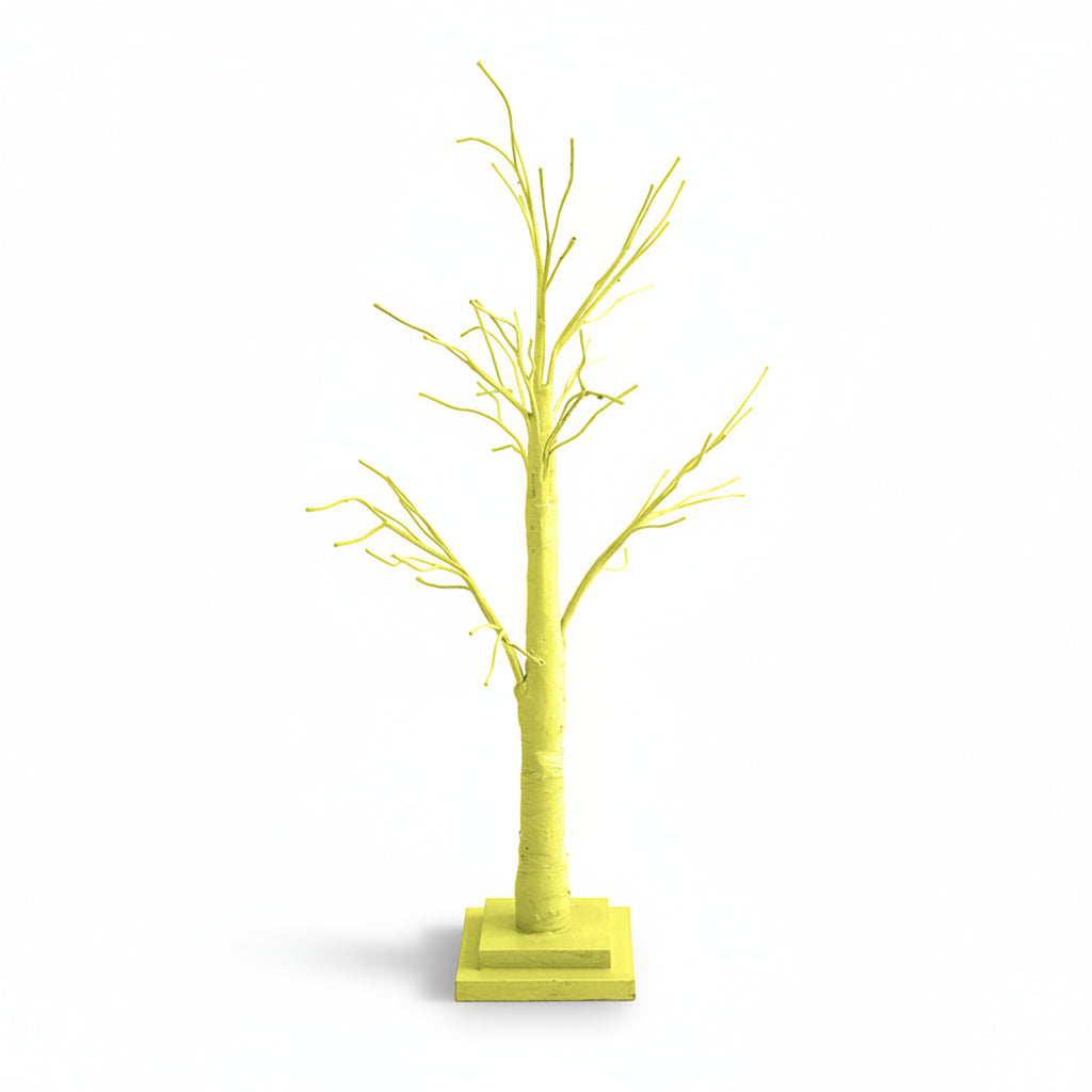 Gisela Graham 70cm pastel yellow Easter twig tree, positionable tabletop home decoration with spring-themed design.