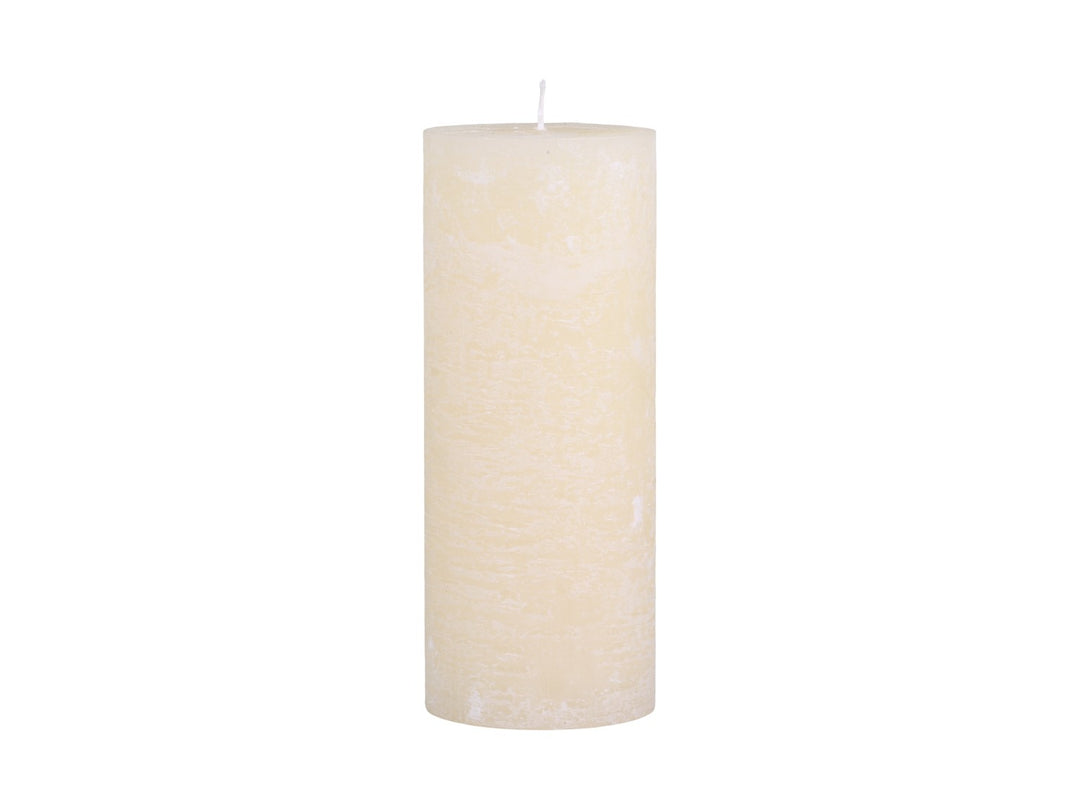 Chic Antique cream pillar candle with 150-hour burn time, shown in a classic design perfect for home decor.