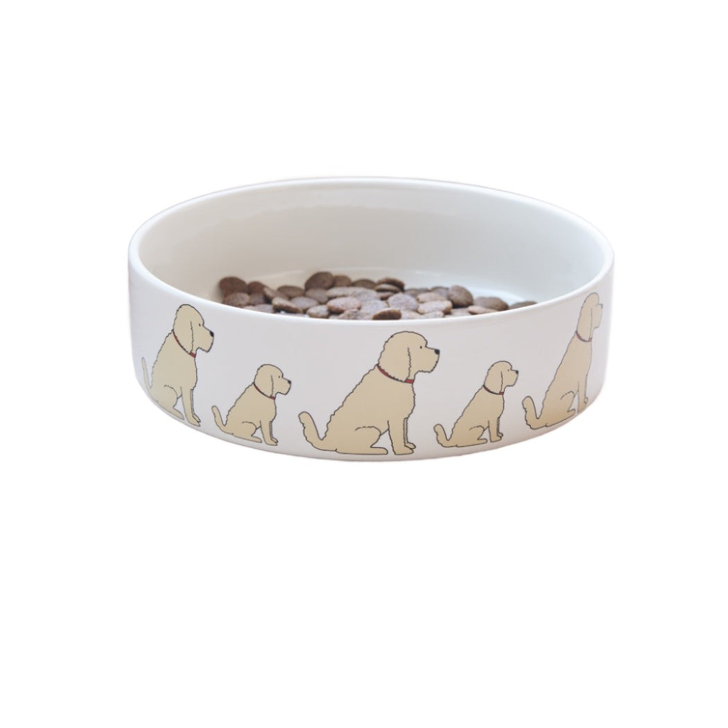 Large Apricot Cockapoo dog bowl by Sweet William from Cornucopia Home and Gift, featuring a colorful, decorative design.