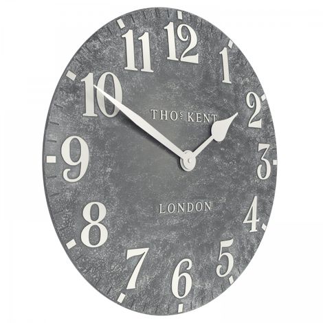 20-inch outdoor Arabic wall clock made of cement by Cornucopia Home and Gift, featuring bold Arabic numerals and a durable outdoor design.