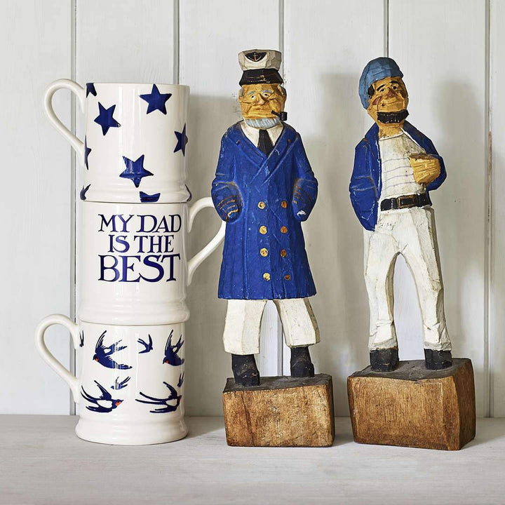 Emma Bridgewater Blue Star half pint mug with a blue star pattern and classic ceramic design.