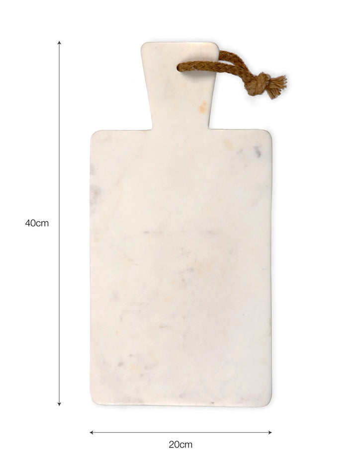 Rectangular marble chopping board from Garden Trading by Cornucopia Home and Gift, showing smooth marble surface and natural veining.