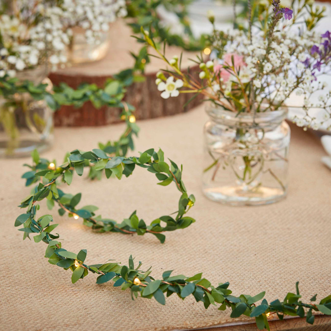 Ginger Ray Foliage String Lights with leafy design, decorative lighting for home or outdoor decor by Cornucopia Worcester.