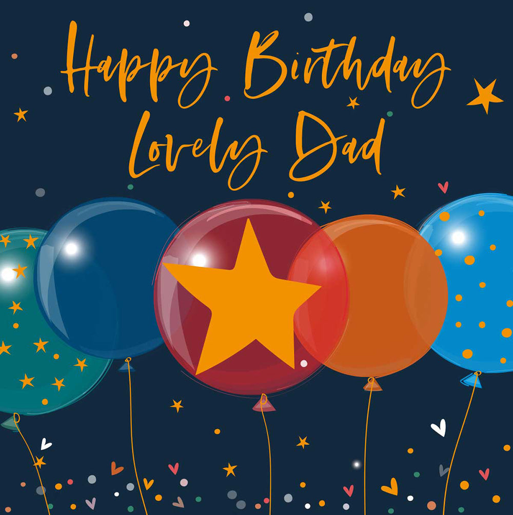Belly button-shaped birthday card featuring the phrase "Dad" by Cornucopia Home and Gift, designed for celebrating fathers.
