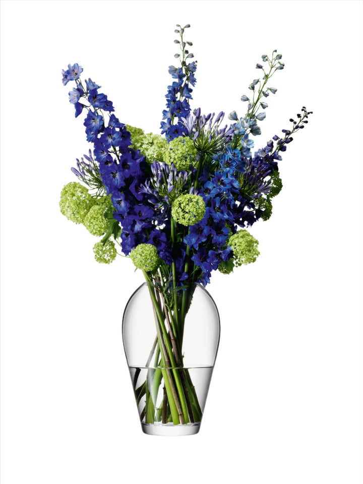 LSA International Flower Grand Bouquet Vase by Cornucopia Worcester, clear glass with elegant design for floral arrangements