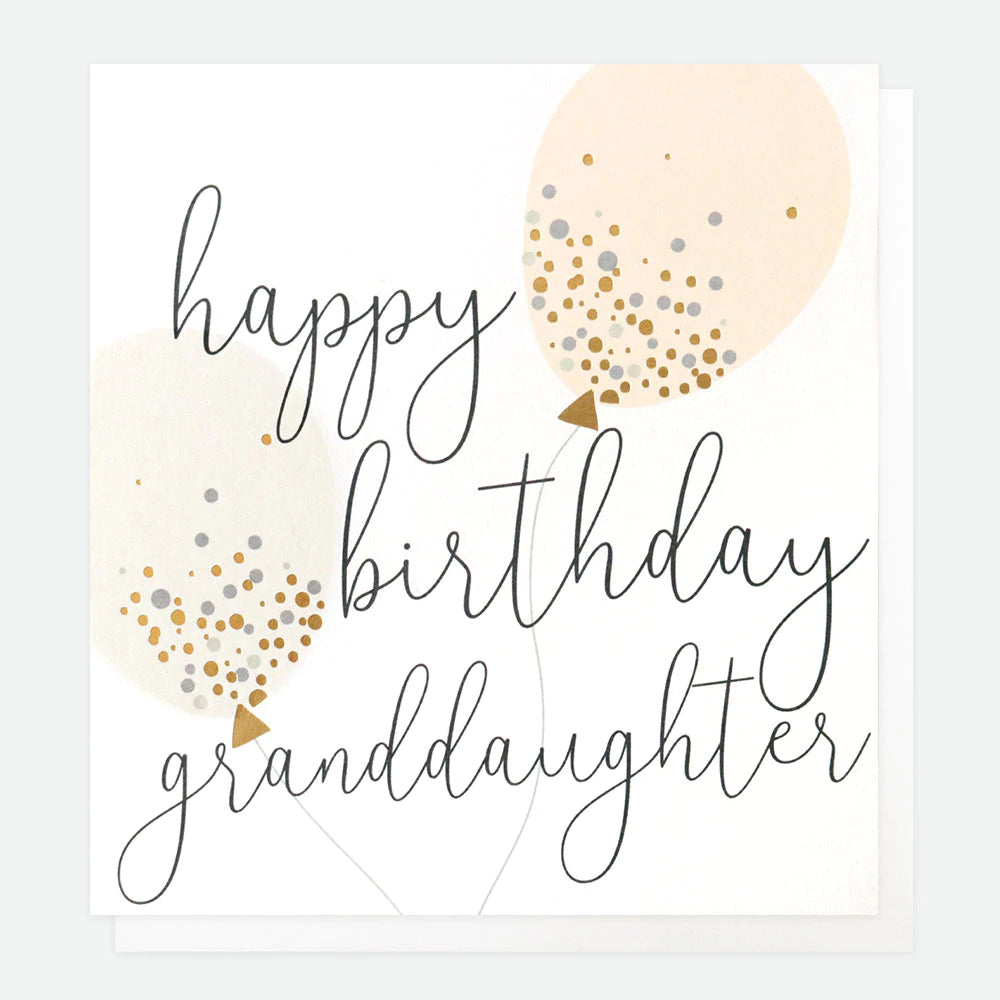 Caroline Gardner granddaughter birthday card with colorful floral design and cheerful message, ideal for celebrating a special occasion