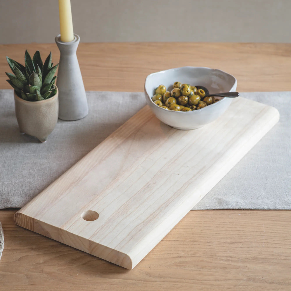 Square Ash Meze Board from Garden Trading by Cornucopia Home and Gift, showing a wooden serving platter with a natural ash finish.