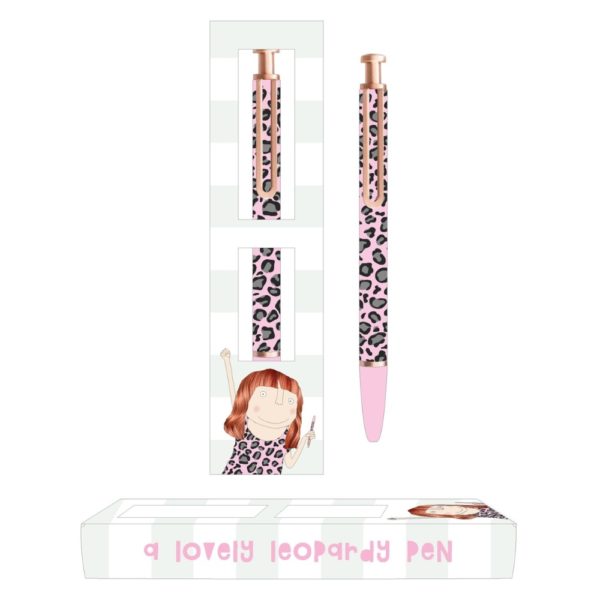 Leopardy Pen by Rosie Made a Thing, featuring a stylish leopard print design, on a white background.