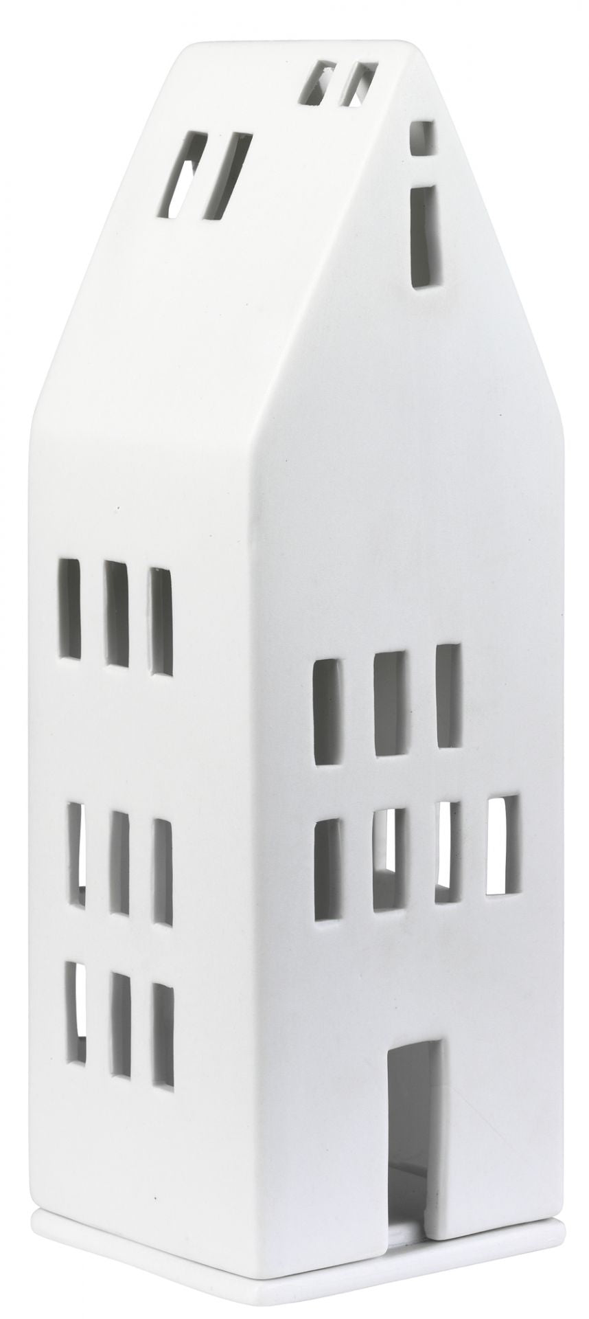Porcelain lighthouse figurine by Radër, 22 cm tall, with detailed windows and a light house design from Cornucopia Home and Gift.