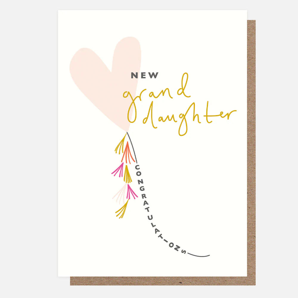 Caroline Gardner granddaughter balloon card featuring colorful balloon illustration, perfect for celebrating a new granddaughter.