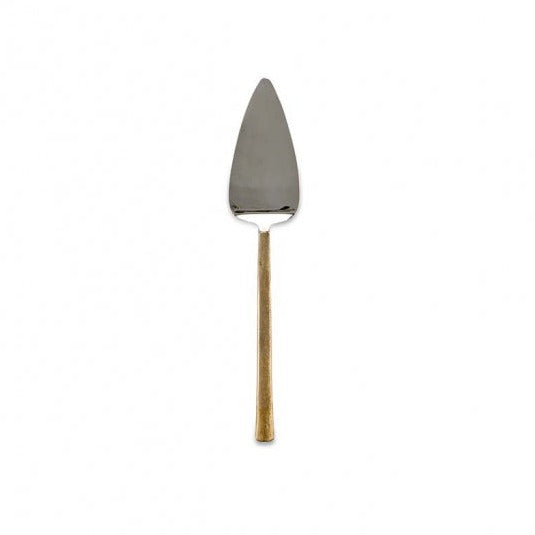 Nkuku Sirkali cake slice with brushed gold finish, elegant serving utensil for desserts and cakes.