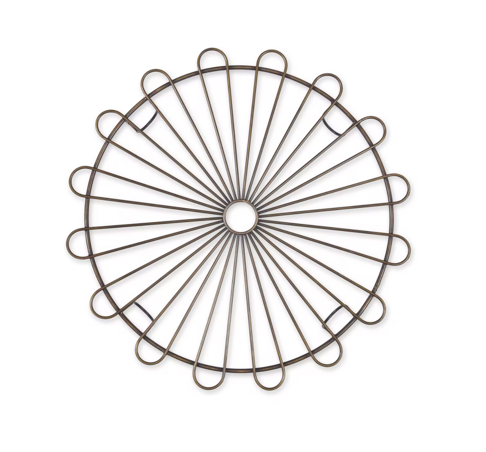 Garden Trading Brompton Cake Rack in antique brass, featuring a decorative metal design for elegant cake display.