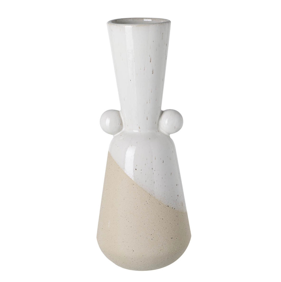 Christiano ceramic vase in white and sand colors by Parlane, featuring a sleek, modern design for stylish home decor.