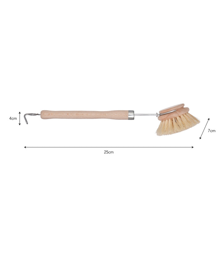 Garden Trading Beech Wash Up Brush with natural beech wood handle for dishwashing and cleaning.