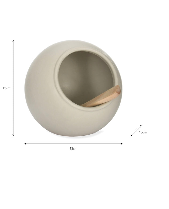 White ceramic salt cellar by Garden Trading, featuring a simple, stylish design from Cornucopia Worcester.