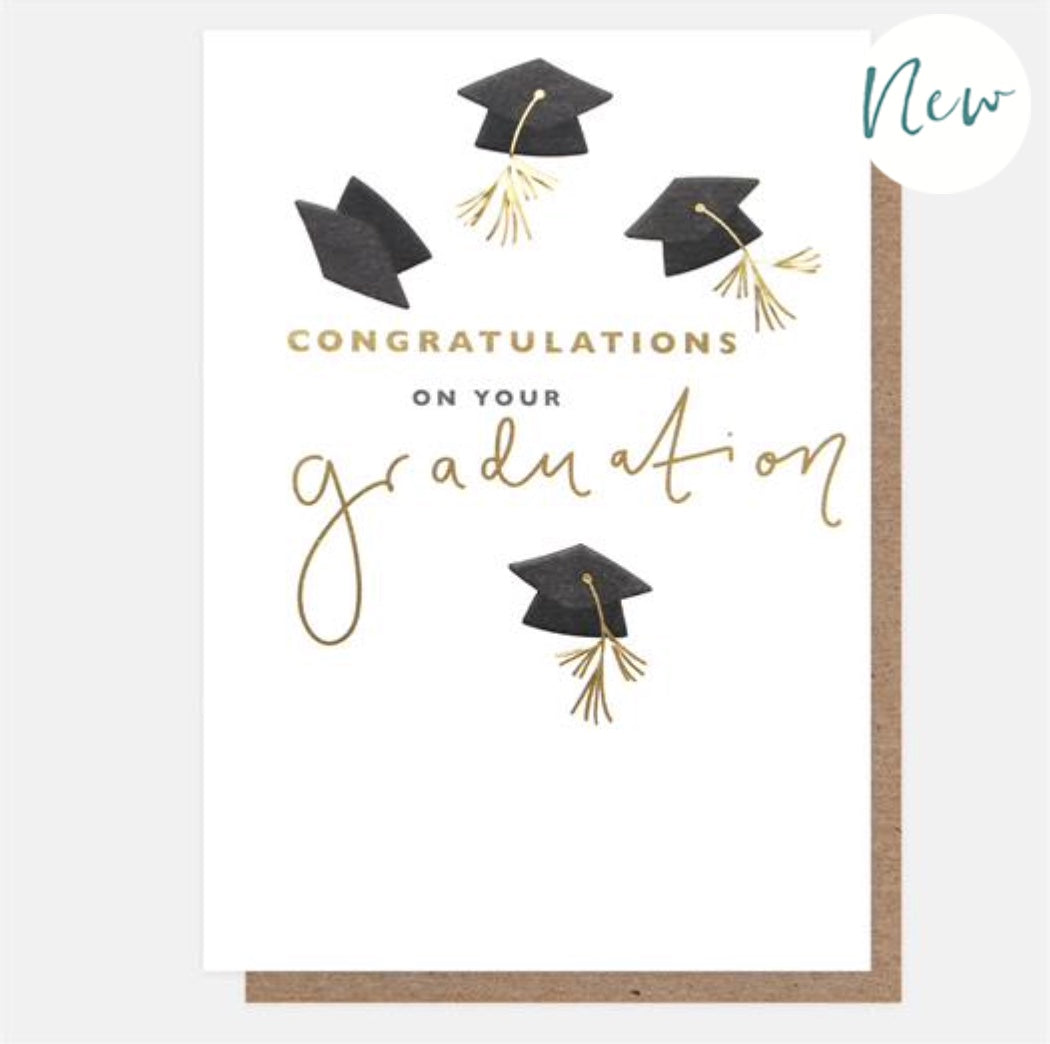 Congratulations on Your Graduation greeting card by Caroline Gardner, featuring colorful celebratory design, from Cornucopia Worcester.