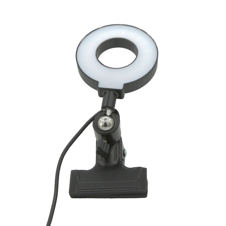Kikkerland Selfie Ring Light from Cornucopia Home and Gift, showing a compact white LED ring light on a neutral background.