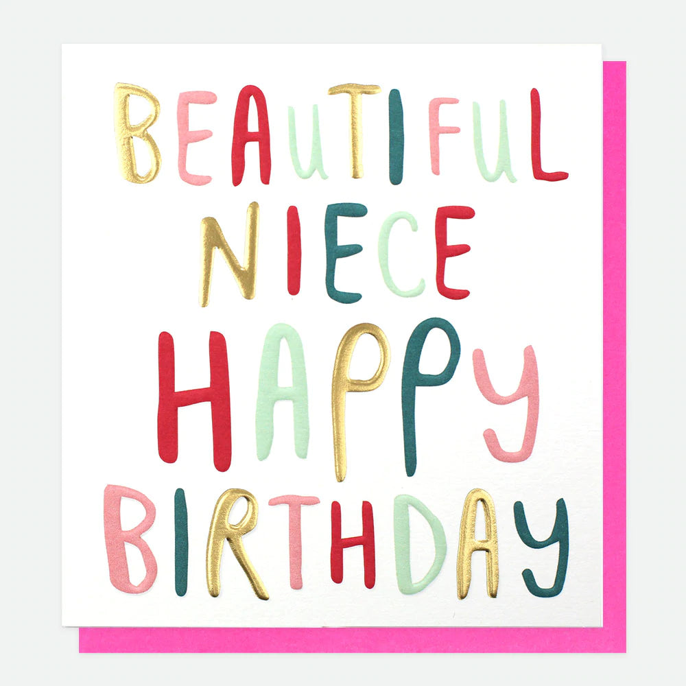 Caroline Gardner niece birthday card featuring colorful floral design and cheerful message, perfect for celebrating a special occasion.