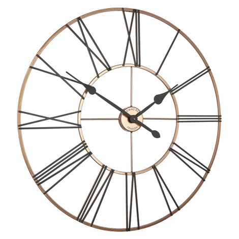 Copper 32-inch Summer House Wall Clock by Cornucopia Home and Gift with vintage-inspired design and large Roman numerals.