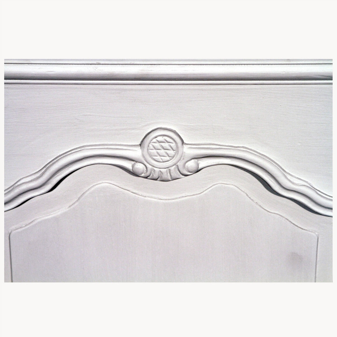 Cornucopia Home and Gift Albury double door sideboard with white marble top, wood finish, and modern design.