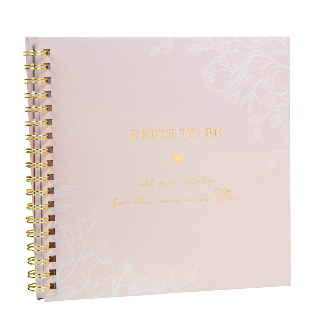 Bride to Be Hen Guest Book by Widdop & Co, featuring elegant floral design and space for guests to leave messages at the wedding celebration.