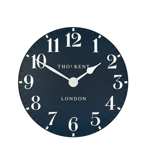 12-inch Arabic wall clock with ink design by Cornucopia Home and Gift, featuring bold Arabic numerals on a stylish wall clock.