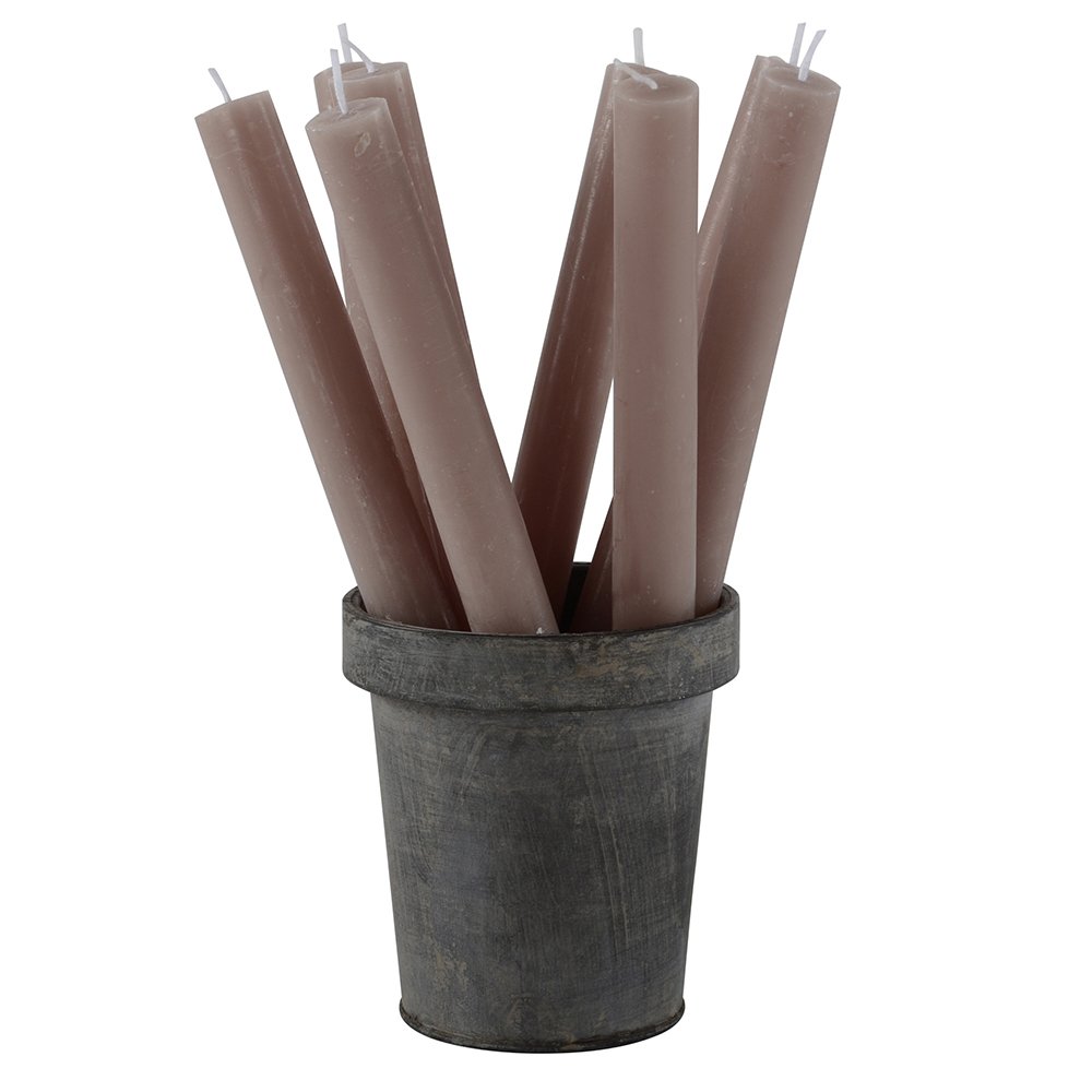 Rustic dinner candle latte from Grand Illusions by Cornucopia Home and Gift, featuring a cozy, textured candle in a rustic design.