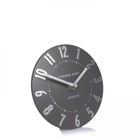 Cornucopia Worcester 6-inch Mulberry Mantel Clock in graphite silver with a classic design and modern finish.