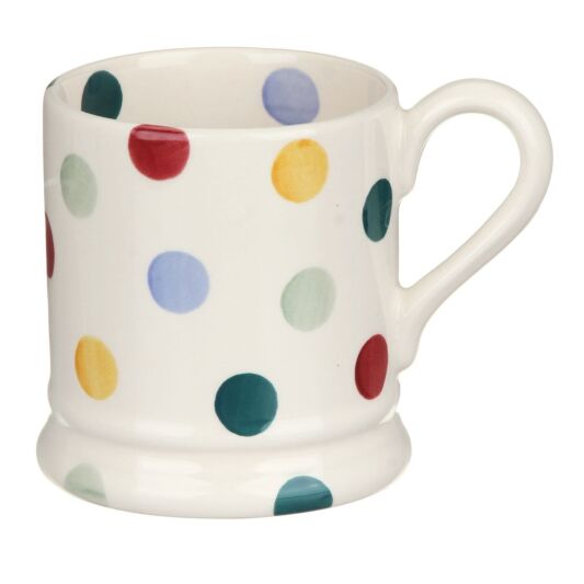 Emma Bridgewater Polka Dot Half Pint Mug with colorful polka dot pattern and classic ceramic design.