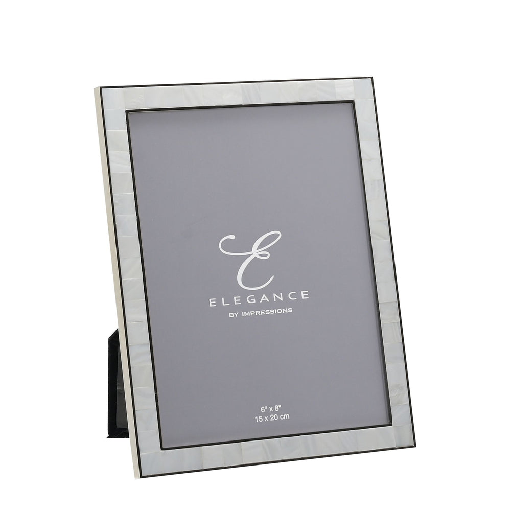 Widdop & Co metal photo frame with mother of pearl inlay, decorative design for displaying photographs in home decor