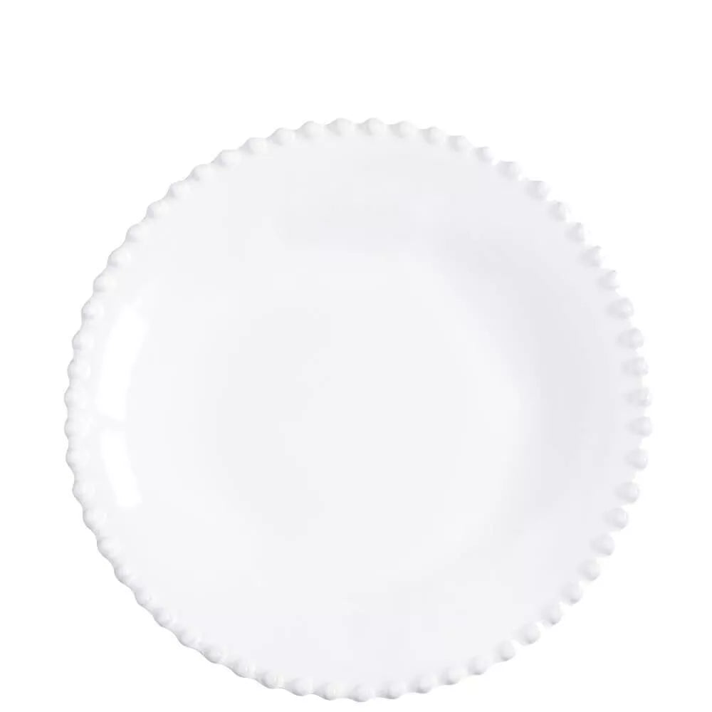 Pearl white soup and pasta plate by Cornucopia Worcester, featuring a smooth, elegant ceramic design with a glossy finish.