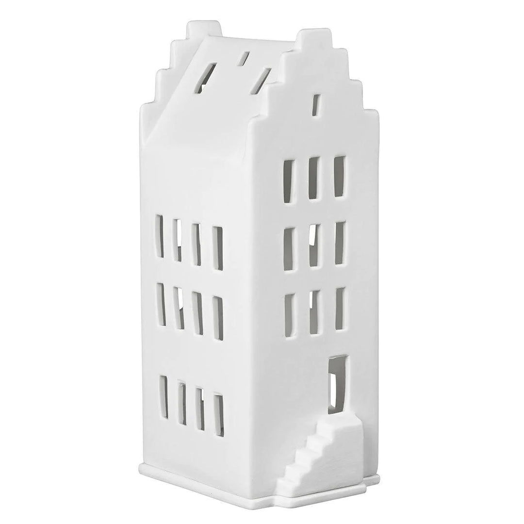Large Radër Gable Roof Tea Light House by Cornucopia Home and Gift with a detailed gable roof and cozy interior window details.