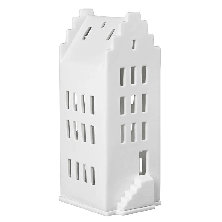 Large Radër Gable Roof Tea Light House by Cornucopia Home and Gift with a detailed gable roof and cozy interior window details.