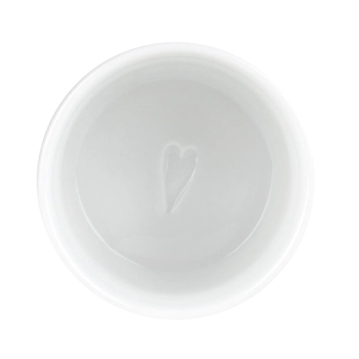 Set of three Radër heart embossed dip bowls with wooden bases from Cornucopia Home and Gift&