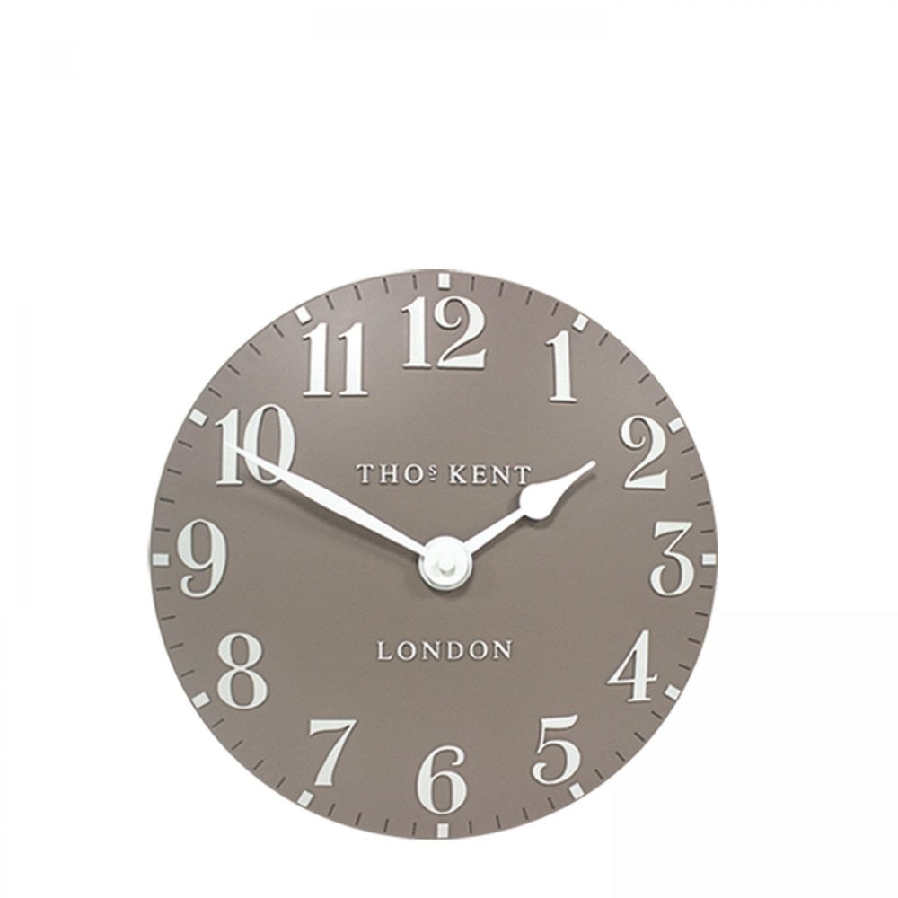 12-inch Arabic Wall Clock by Cornucopia Home and Gift featuring a clay finish and traditional Arabic design.