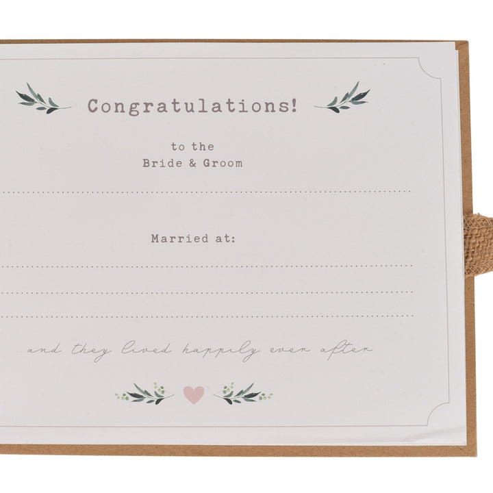 Wedding guest book by Widdop &amp; Co, Cornucopia Home and Gift, featuring elegant design with blank pages for guests to sign.