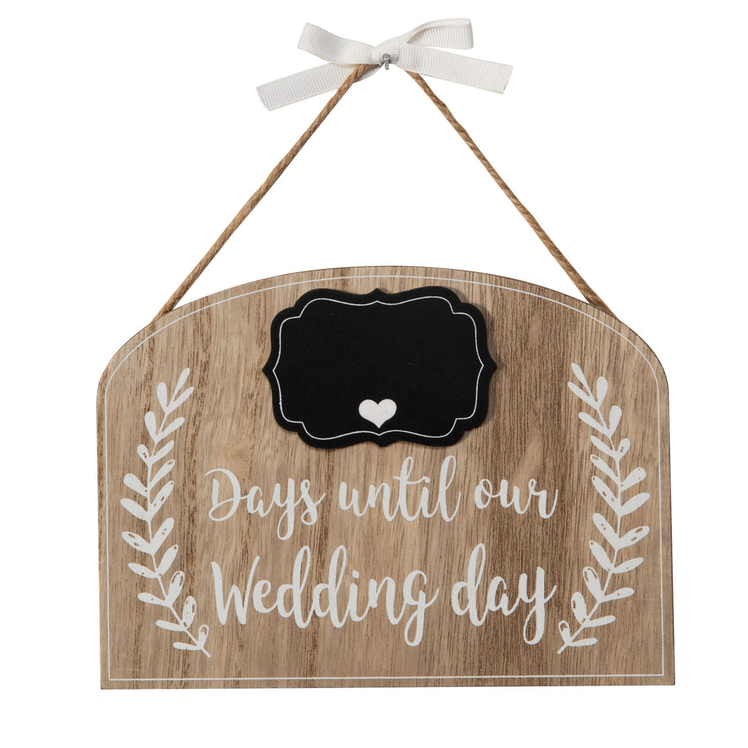 Countdown to our wedding plaque by Widdop & Co from Cornucopia Home and Gift, featuring a decorative wooden sign with engraved text.