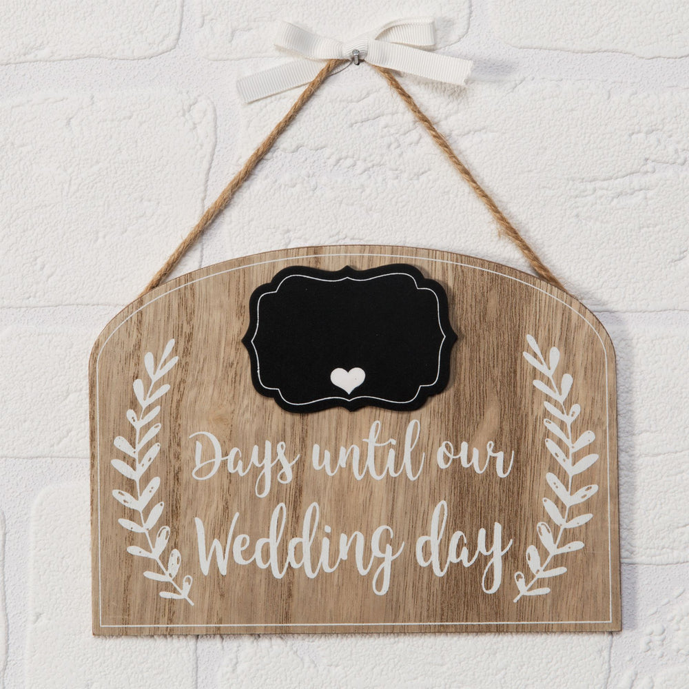 Wedding countdown plaque by Widdop & Co from Cornucopia Home and Gift, featuring a decorative wooden design with numbered countdown.